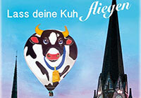 Kuh-Heißluftballon nahe der Kreuzkirche