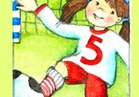 Illustration: Mädchen spielt Fußball