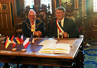 Münsters Oberbürgermeister Markus Lewe und Serge Grouard, Bürgermeister von Orléans