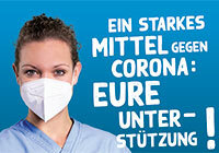 Plakat zur Corona-Kampagne mit einer Krankenschwester