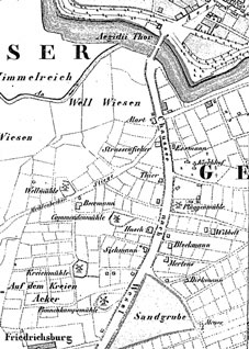 Chaussee nach Wesel, 1839 (Stadtarchiv, Karten und Pläne A 52)