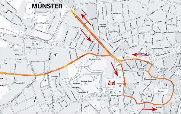 Streckenplan zur Ortsdurchfahrt Mnster
