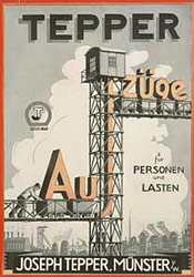 Werbeanzeige der Firma Joseph Tepper, Druck nach einem Entwurf von Eduard Jokisch, um 1930